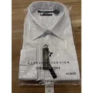 Metropolitan View Bloomingdale's Dress Shirt 17 32/33 Men’s Slim New With Tags